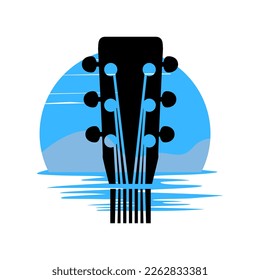 Guitar Logo vector design illustration. Brand identity emblem