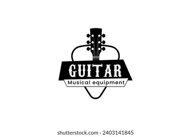guitar logo vector icon illustration