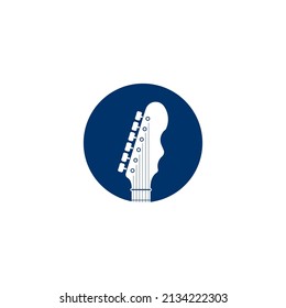 guitar logo vector illustration design template.