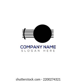 Guitar logo vector illustration template