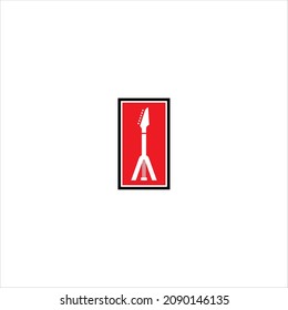 guitar logo vector template art emblem