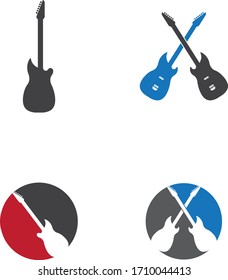 Diseño de plantillas vectoriales de logotipo de guitarra