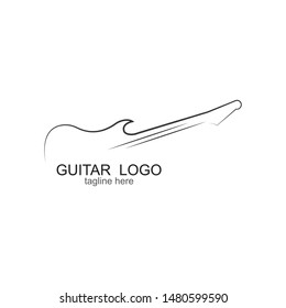 Guitar logo vector template illustration design