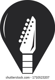 Guitar logo vector template illustration design