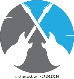 Vektorillustration mit Gitarrenlogo - Vorlagendesign
