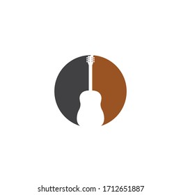 Guitar logo vector template illustration design