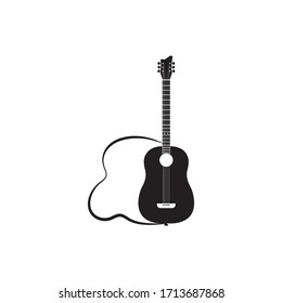 Guitar logo vector template illustration design