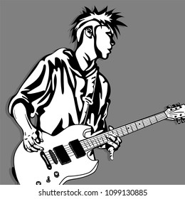 guitar man music graphic object 