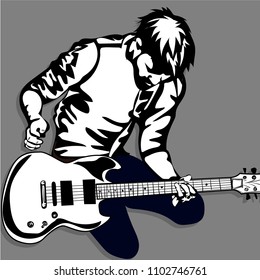 guitar man music graphic object