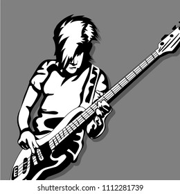 guitar man play music graphic object