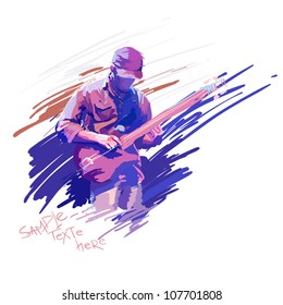 guitar man vector