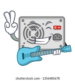 With guitar mascot power supply sticks to pc