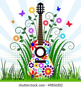 Guitar in the meadow