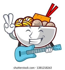 With guitar meatball isolated with in the character