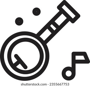 Guitar Medieval Music Outline Icon