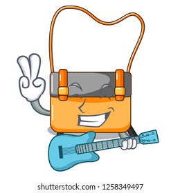 With guitar menesseger bag color on a cartoon