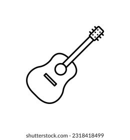 Guitar minimal icon. Instrument line vector icon for websites and mobile minimalistic flat design.