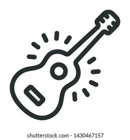 guitar - minimal line web icon. simple vector illustration. concept for infographic, website or app.