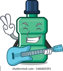 With guitar mouthwash in the a character shape