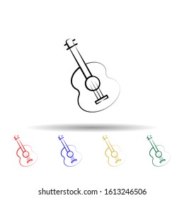 Guitar multi color style icon. Simple thin line, outline vector of dia de muertos icons for ui and ux, website or mobile application