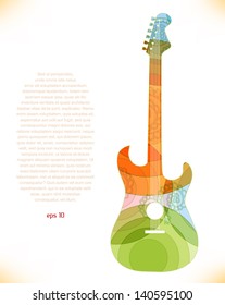 Guitar multicolor silhouette