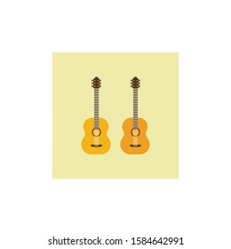 guitar music acoustic vector, style brown.