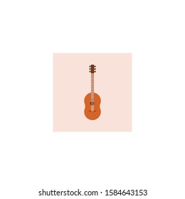 guitar music acoustic vector, style brown.