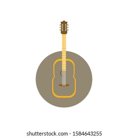 guitar music acoustic vector, style brown.