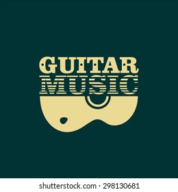 guitar music emblem vector format