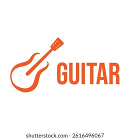 guitar music flat minimalist logo design