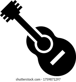 guitar , music glyph icon isolated on white background