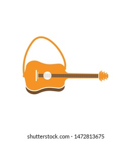 Guitar music icon cartoon vector illustration template for web app