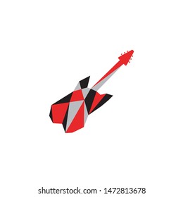 Guitar music icon cartoon vector illustration template for web app