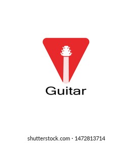 Guitar music icon cartoon vector illustration template for web app