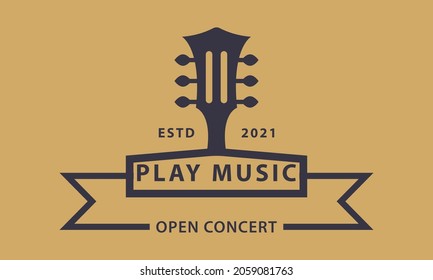 guitar music icon logo. abstract illustration vector design.