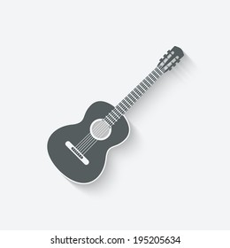 guitar music icon - vector illustration. eps 10