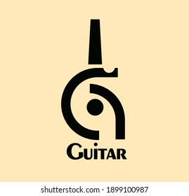 guitar music icon vector logo
