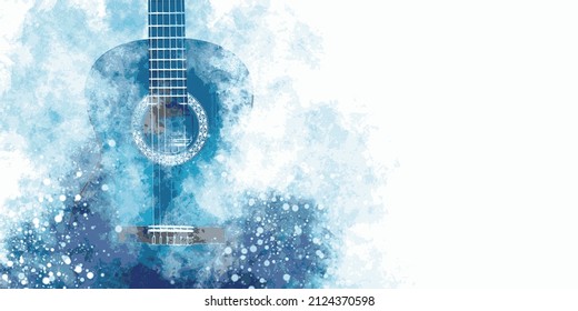 Guitar music illustration with abstract effects.