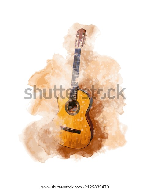 Guitar music\
illustration with abstract\
effects.