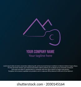 Guitar music logo, with color gradient 