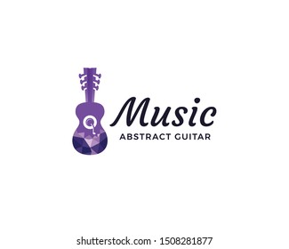 Guitar music logo design. Guitar store icon design