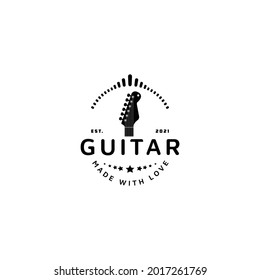 guitar music logo inspiration.modern design.vector illustration concept