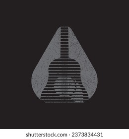 Guitar music logo. Guitar neck isolated plectrum shape. Best for music shop, music blog, music store