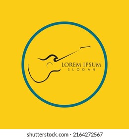 Guitar Music Logo Vector Illustration design template