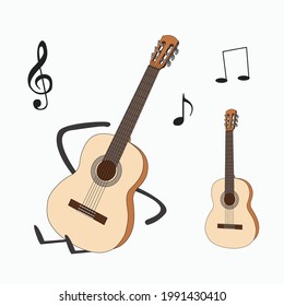 guitar music note in vector.