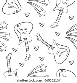 Guitar music pattern style collection vector art