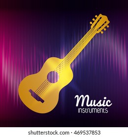 guitar music sound instrument icon. Flat and Colorful illustration. Vector illustration