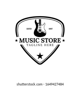 Guitar Music Store Logo Design 