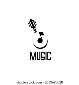 guitar and music tone icon vector