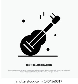 Guitar, Music, Usa, American solid Glyph Icon vector. Vector Icon Template background